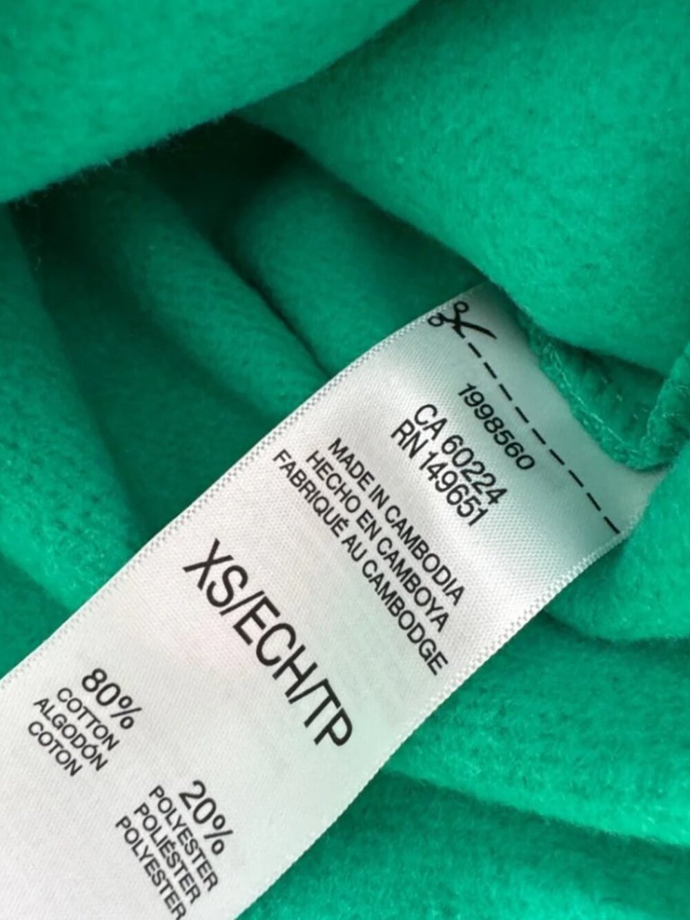 Esprit Green Embroidered Logo Crewneck Sweatshirt NWT XS - Picture 5 of 5